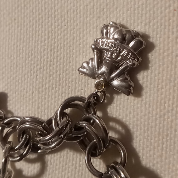 Stainless guardian angel circle link chain bracelet. 7.5 inches - Picture 3 of 6